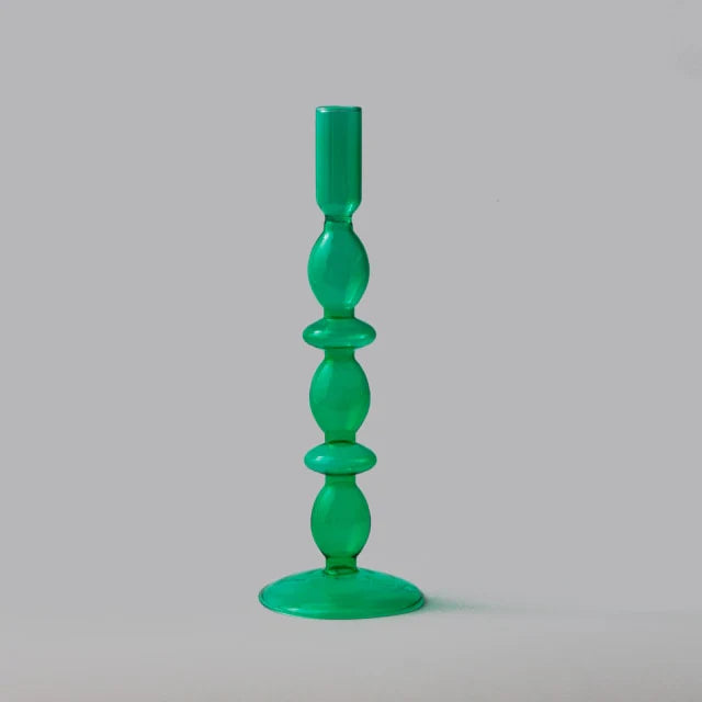 Retro Abstract Glass Candle Holder