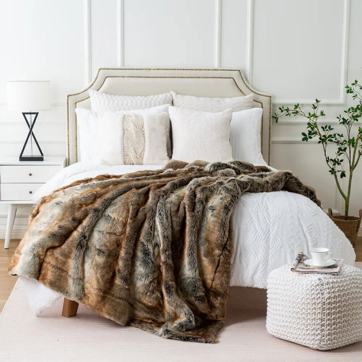 Arctic Dream Faux Fur Throw Blanket