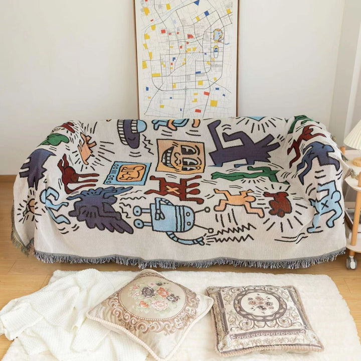 Keith Haring Graffiti Woven Blanket