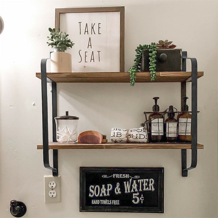 Heavy Duty Rustic Floating Wall Shelf