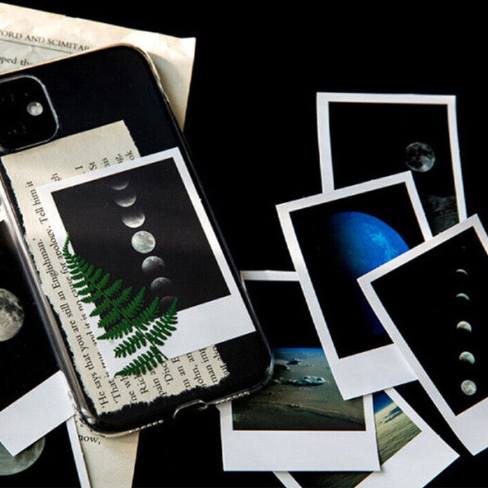 Space Moon Polaroid Stickers