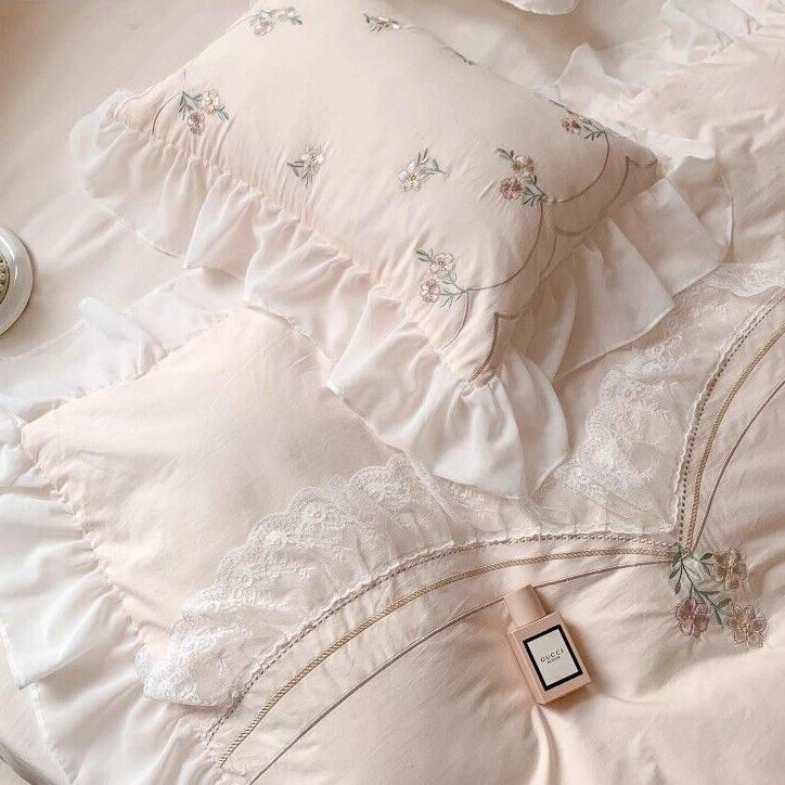 Embroidered Lace Coquette Bedding Set