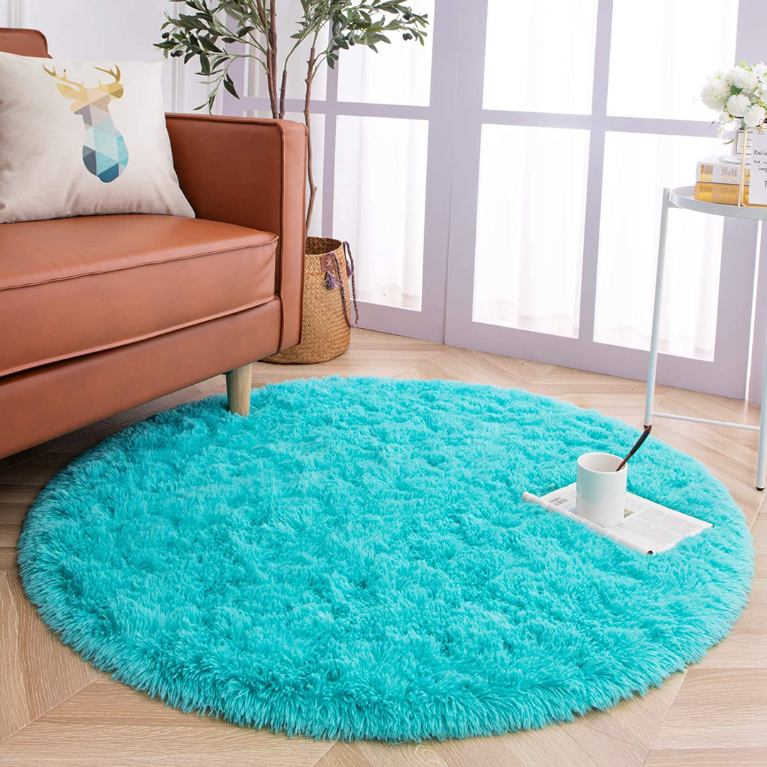 Fluffy Round Area Rug (8 Color Options)