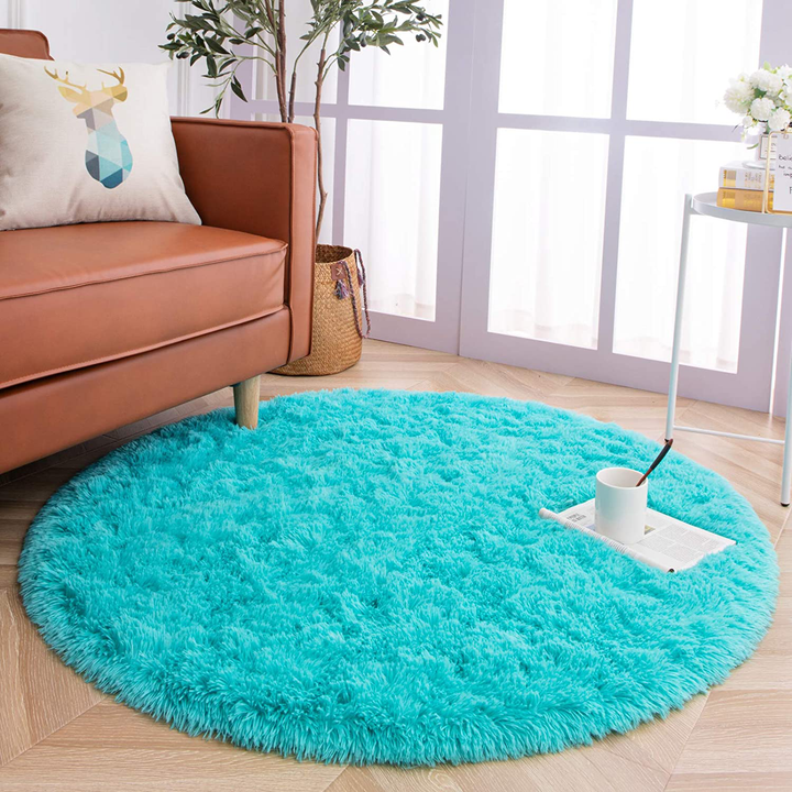 Fluffy Round Area Rug (8 Color Options)