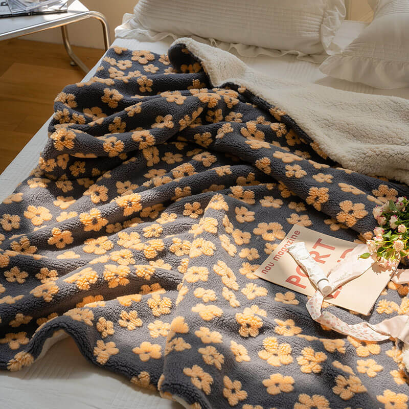 Delicate Florals Fleece Throw Blanket