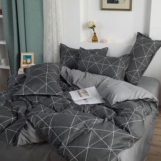 Gray Geometric Bedding Set