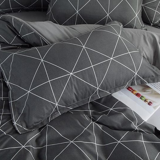 Gray Geometric Bedding Set