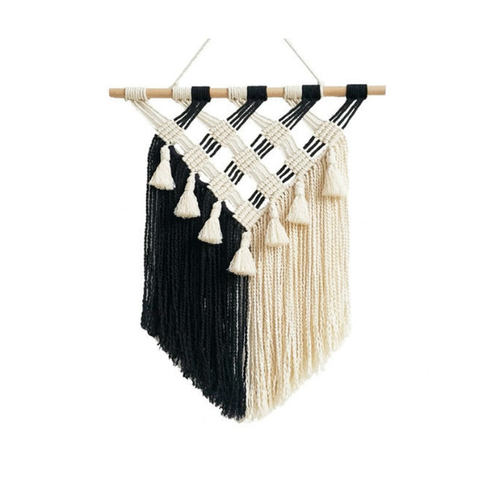 Handmade Black And White Macrame