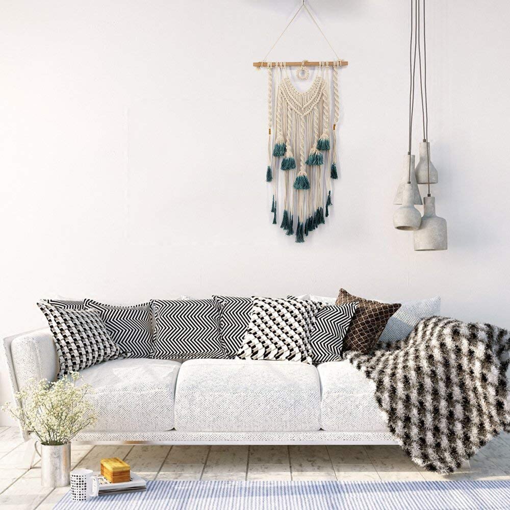 Handmade Green Fringed Macrame - Bad Bixch Decor