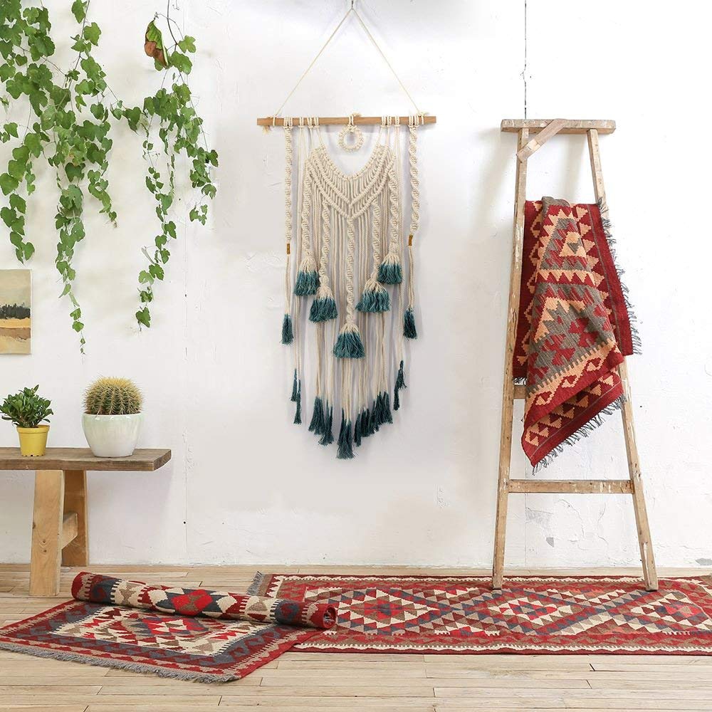Handmade Green Fringed Macrame - Bad Bixch Decor