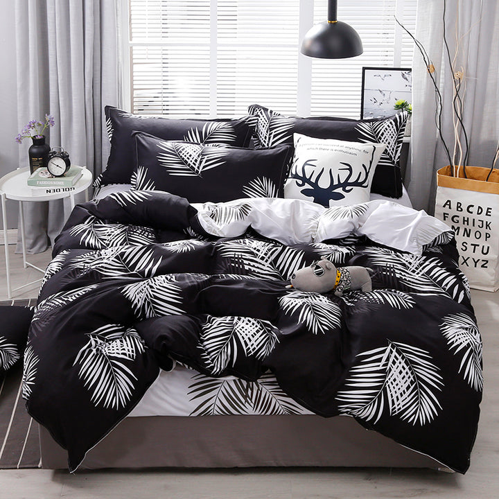 Black Leaf Bedding Set