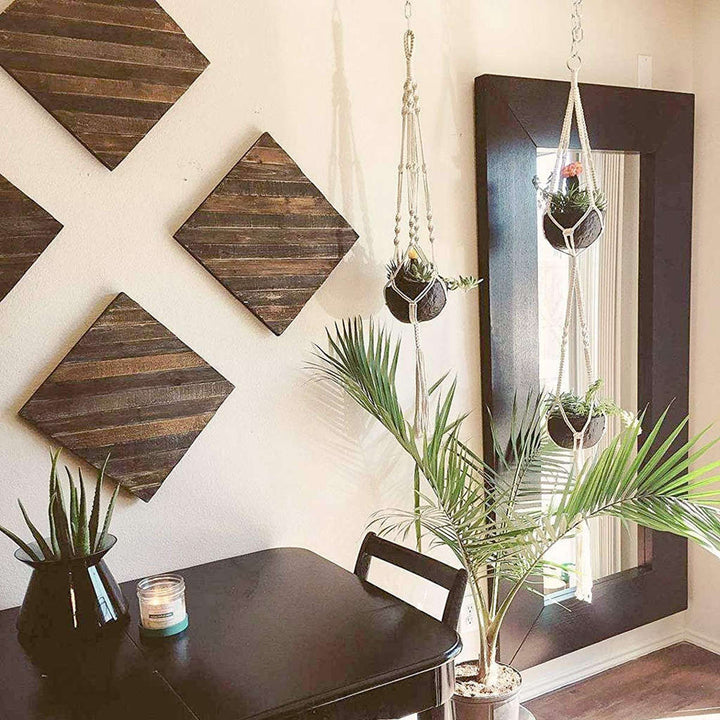 VibeCore 4-Pack Macrame Plant Hangers In Apartment