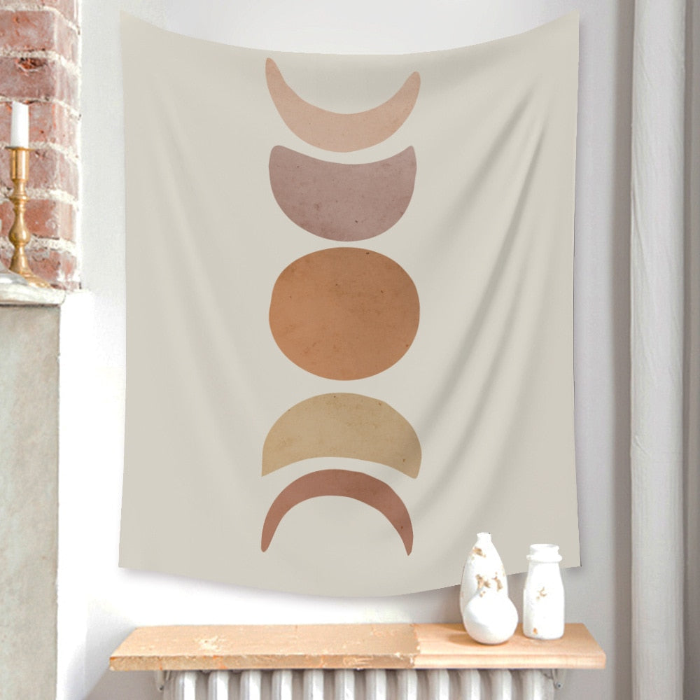 VibeCore Abstract Phases of the Moon Tapestry Hanging