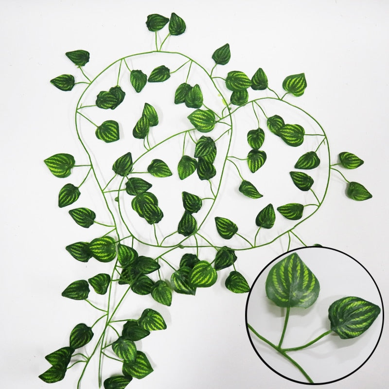 VibeCore Artificial Vine Garland Bundle Option 5, featuring vibrant fake ivy vines that add a natural touch to any space. These flexible, low-maintenance vines are perfect for creating a lush, boho-inspired aesthetic by draping along walls, ceilings, or furniture to effortlessly enhance your decor.
