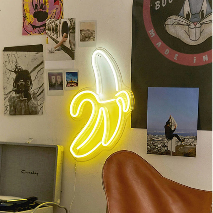VibeCore Banana Neon Light On Wall
