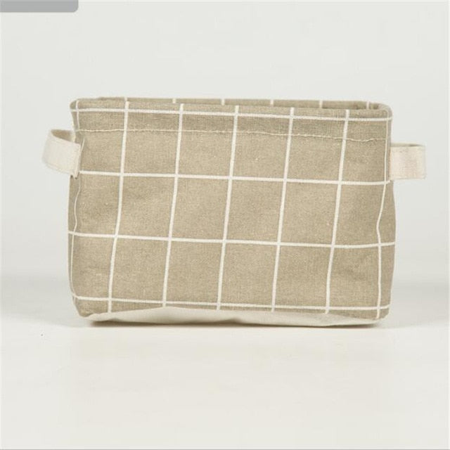 VibeCore Cotton Linen Storage Basket Beige Lightweight and Versatile Storage for Clothes, Toys, and More