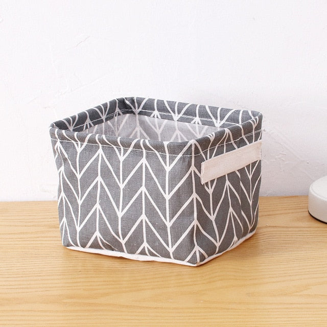 VibeCore Cotton Linen Storage Basket Gray Modern and Stylish Storage for Organizing Clothes, Books, and More