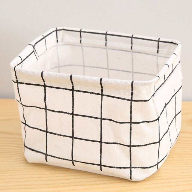 VibeCore Cotton Linen Storage Basket White Lightweight Foldable Storage for Clothes, Toys, and More