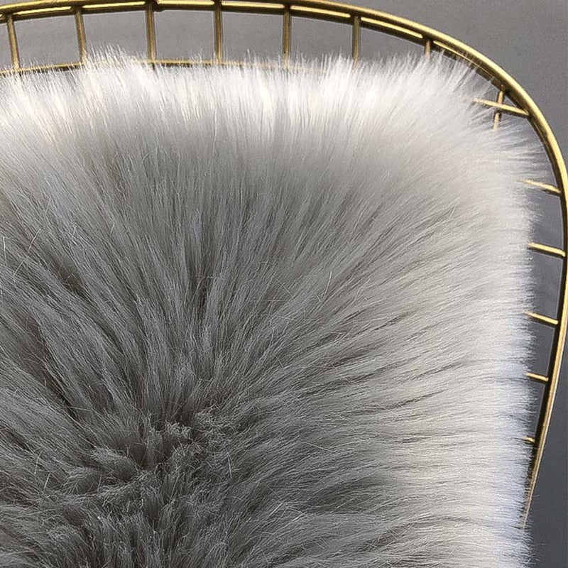 Close-up of VibeCore Fluffy Faux Fur Pillow Case in dark gray, highlighting its soft and plush material texture.
