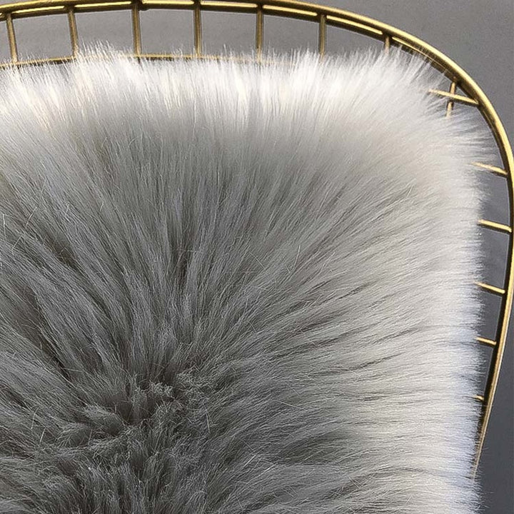 Close-up of VibeCore Fluffy Faux Fur Pillow Case in dark gray, highlighting its soft and plush material texture.
