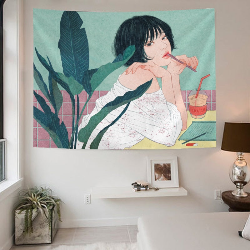 VibeCore Iced Coffee Queen Tapestry Full View