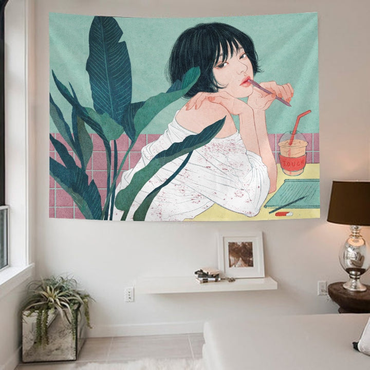 VibeCore Iced Coffee Queen Tapestry Full View