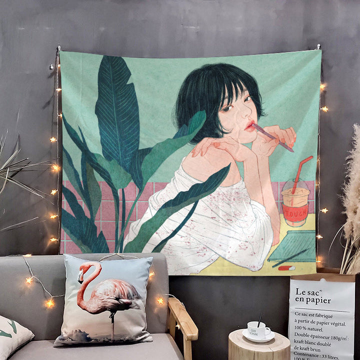 VibeCore Iced Coffee Queen Tapestry On Wall