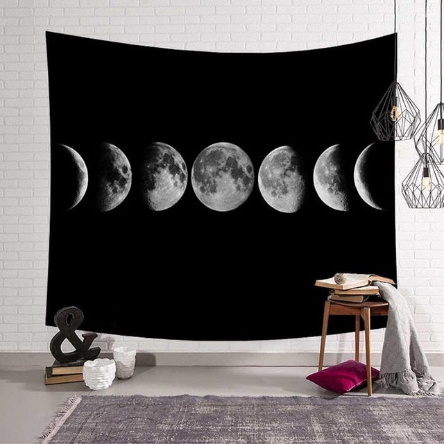 VibeCore Phases Of The Moon Tapestry On Wall