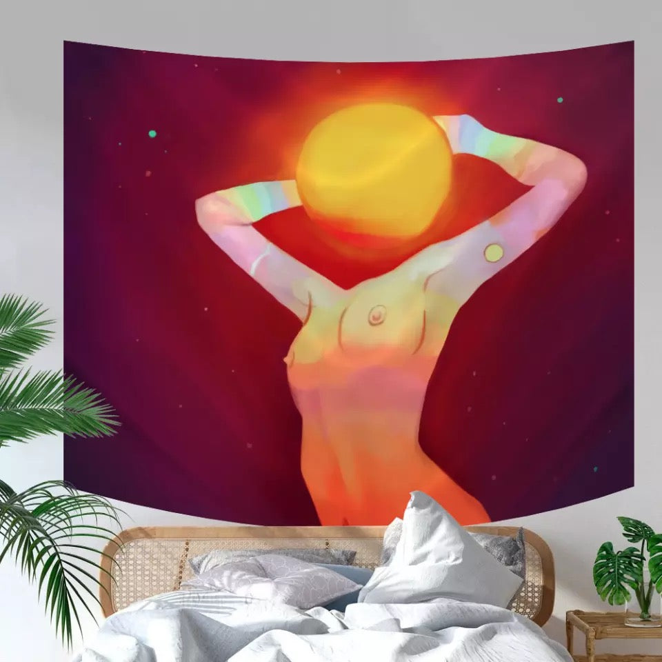 VibeCore Radiant Woman Tapestry Hanging