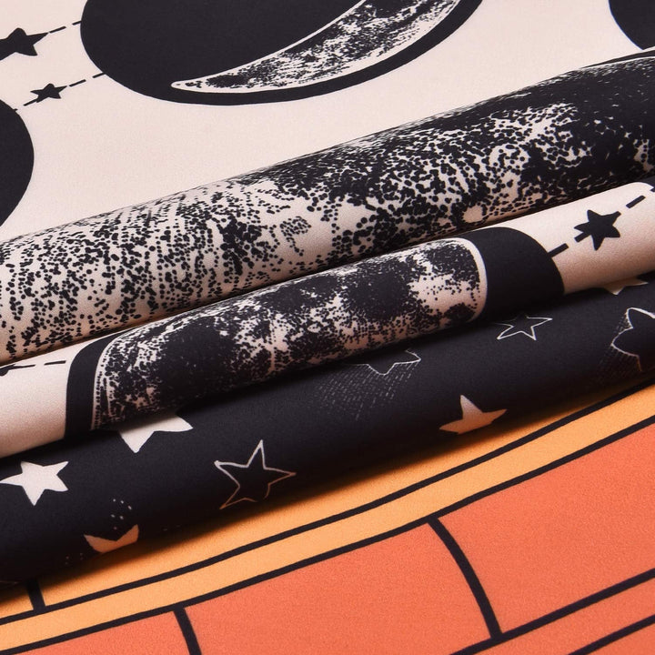 VibeCore The Moon Colorful Tarot Tapestry Material Close Up