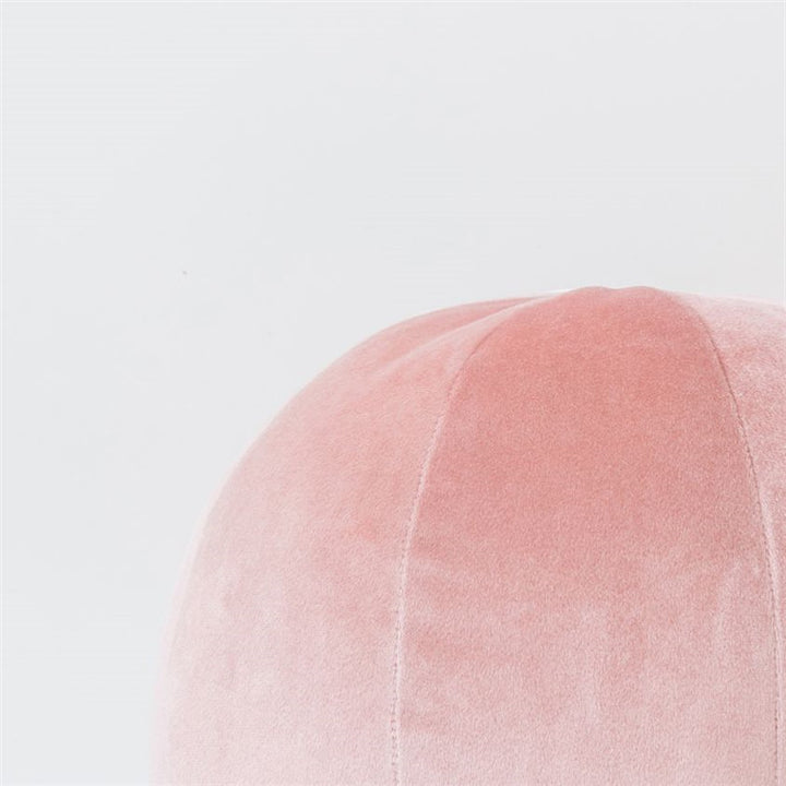 Close-up of VibeCore Velvet Ball Pillow material, showing the soft, smooth velvet texture that provides a luxurious, cozy feel for modern home decor.