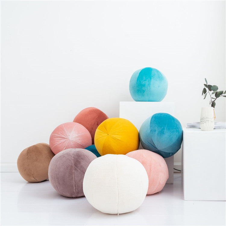 VibeCore Velvet Ball Pillow collection, multi-color plush round velvet cushions, soft decorative pillows for bed, couch, or chair. Modern, luxurious accent pillows for home decor, available in various shades for versatile styling.