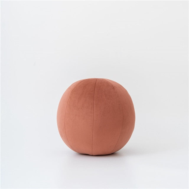VibeCore Velvet Ball Pillow in mauve, soft plush round velvet cushion, cozy decorative pillow for bed, couch, or chair. Modern mauve accent pillow for stylish home decor.