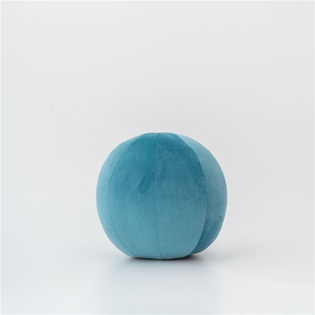 VibeCore Velvet Ball Pillow in sky blue, plush round velvet cushion, cozy and stylish accent pillow for bed, couch, or chair. Perfect sky blue decorative pillow for modern room decor.