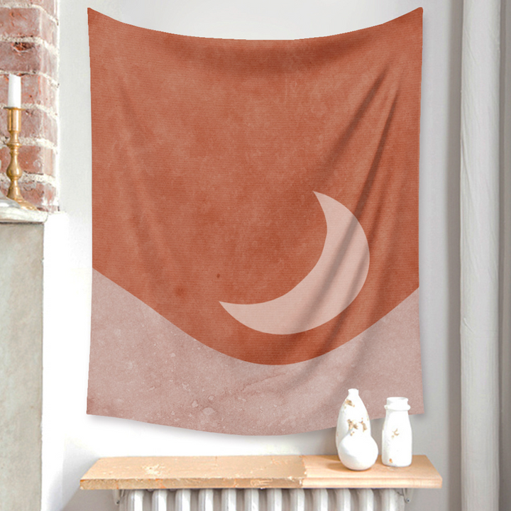 Red Crescent Moon Tapestry