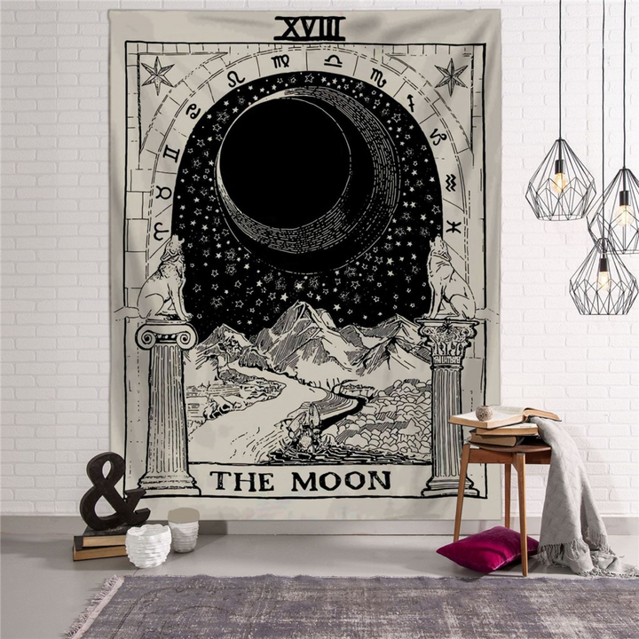 The Moon Tarot Card Tapestry