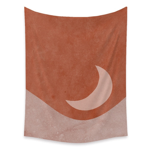 Red Crescent Moon Tapestry