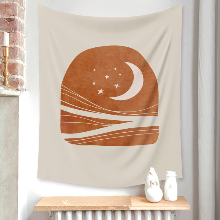 Night Crescent Moon Tapestry