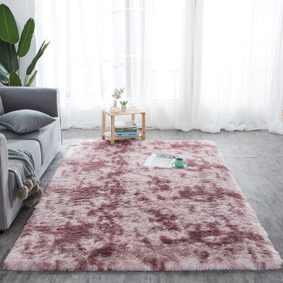Shaggy Tie-Dye Plush Carpet