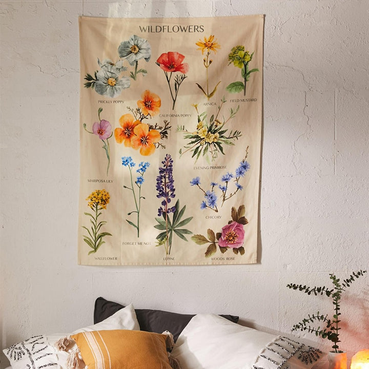 Botanical Wildflowers Tapestry