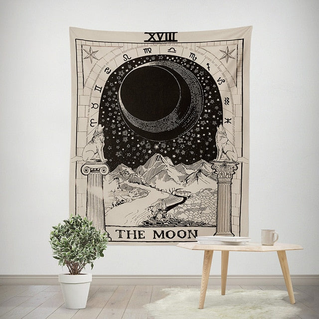 The Moon Tarot Card Tapestry