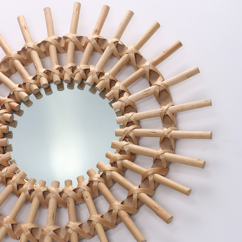 Rattan Sun Mirror