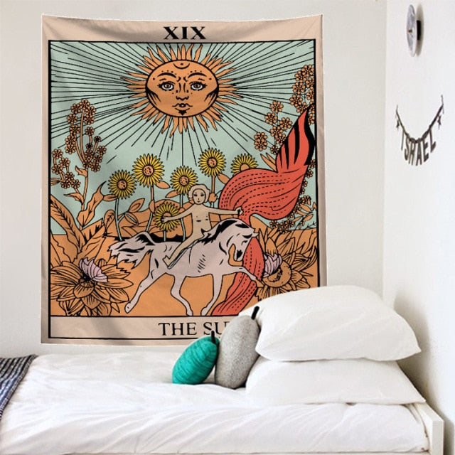 The Sun Colorful Tarot Tapestry
