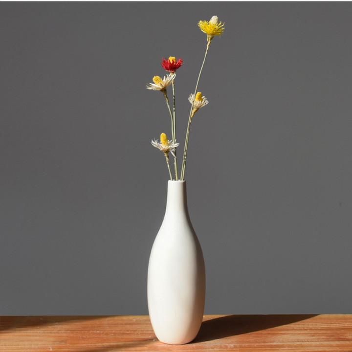 Matte White Ceramic Flower Vase